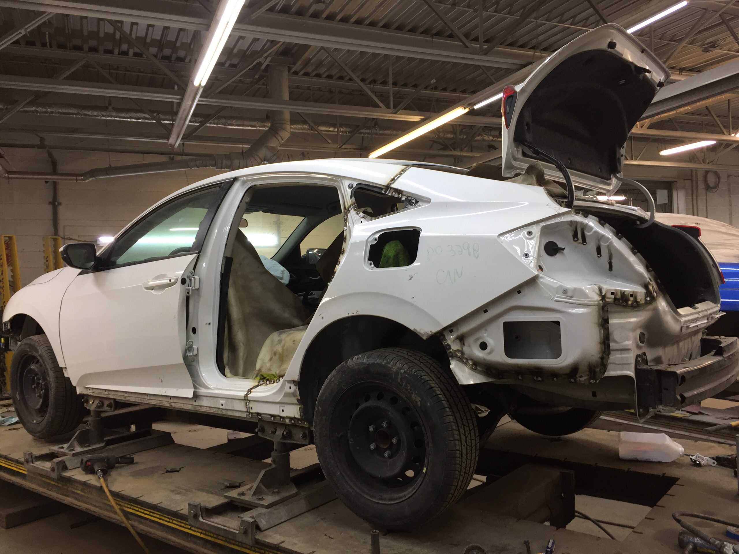 Collision and body repair in progress